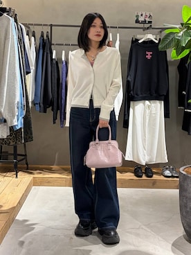 「PAGEBOY（ページボーイ）のレースアップソックスブーツ（ブーツ、ブラック系）」を使った、Ruuさん（レディース・158cm）の冬コーディネート