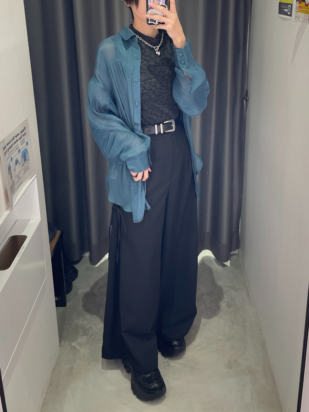 「PAGEBOYのフクレジャガードニットノースリーブ（Tシャツ/カットソー、ブラック系）」を使った、Ruuさん（骨格ナチュラル・レディース・158cm）の春コーディネートの1枚目の写真