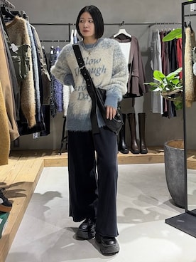 「PAGEBOY（ページボーイ）のサイドタックルーズウラケパンツ/イージーパンツ【4color・2size】（スウェットパンツ）」を使った、Ruuさん（レディース・158cm）の秋コーディネート