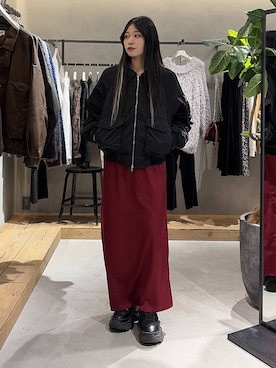 「PBLIM（ページボーイリム）のアイテム」を使った、Ruuさん（レディース・158cm）の冬コーディネート