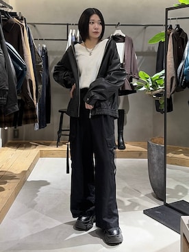 「PAGEBOY（ページボーイ）の【選べる着丈/前後2WAY/マシンウォッシャブル】マルチWAYネックプルオーバー/ニット（ニット/セーター）」を使った、Ruuさん（レディース・158cm）の秋コーディネート