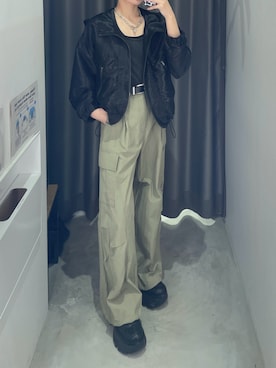 「PAGEBOY（ページボーイ）のアイテム（ブルゾン）」を使った、Ruuさん（レディース・158cm）の春コーディネート