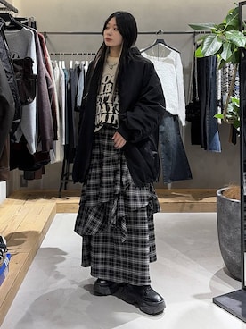 「PAGEBOY（ページボーイ）のモンスターパーカーコート【フード取り外し可能・軽量】（ブルゾン）」を使った、Ruuさん（レディース・158cm）の冬コーディネート