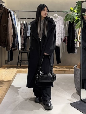 「アイテム（チェスターコート）」を使った、Ruuさん（レディース・158cm・20代）の冬コーディネート