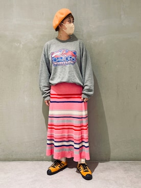 「arth」｜「アイテム（ハンチング/ベレー帽）」を使った、chihi.sさん（レディース・168cm）の秋コーディネート