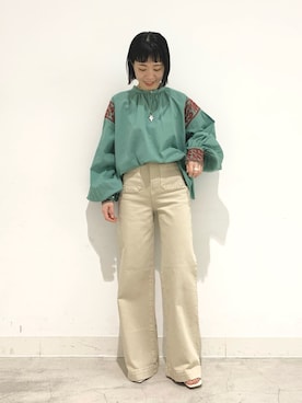 「ROLLA'S（ローラス）のアイテム」を使った、つなしまあゆみさん（レディース・153cm）の春コーディネート