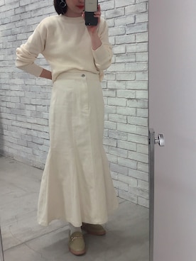 「アイテム（ローファー、グリーン系）」を使った、Koharu.uさん（レディース・164cm）の冬コーディネート