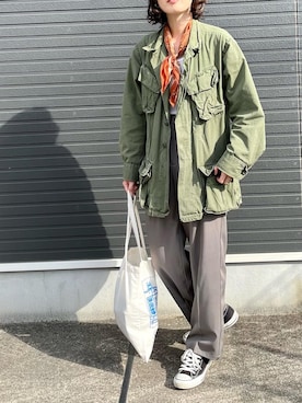 「古着好きな人と繋がりたい」｜「アイテム（ミリタリージャケット）」を使った、Koharu.uさん（レディース・164cm）の秋コーディネート