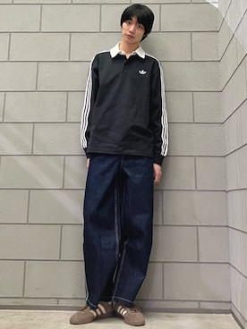 「アイテム（ポロシャツ）」を使った、MYさん（メンズ・180cm）の冬コーディネート