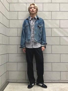 「サンバ」｜「アイテム（スウェットパンツ）」を使った、MYさん（メンズ・180cm）の冬コーディネート