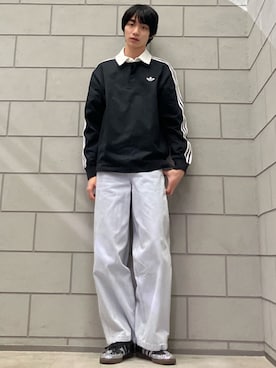 「アイテム（ポロシャツ）」を使った、MYさん（メンズ・180cm）の冬コーディネート