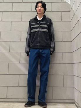 adidas アディカラー ファースト ブラックデニム トラックトップ