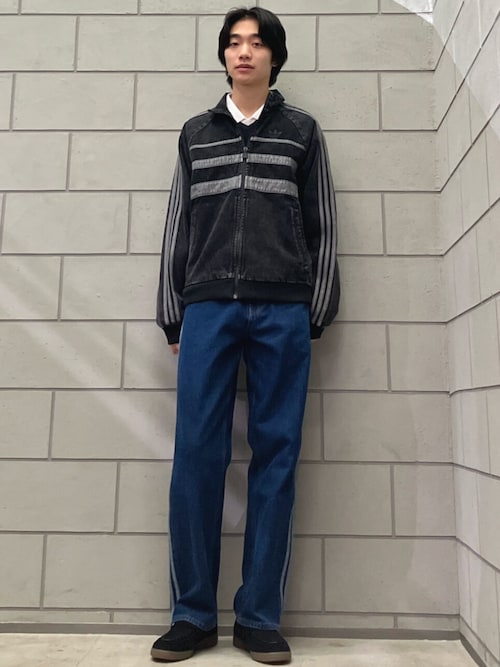 adidas アディカラー ファースト ブラックデニム トラックトップ