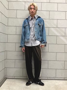 「サンバ」｜「アイテム（スウェットパンツ）」を使った、MYさん（メンズ・180cm）の冬コーディネート