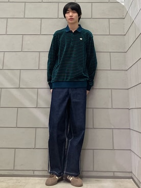 「アイテム（ポロシャツ）」を使った、MYさん（メンズ・180cm）の冬コーディネート