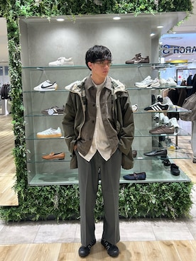 「Barbour（バブアー）の『別注』Barbour×DOORS　HOODED COAT（その他アウター）」を使った、0706okamutsukingさん（メンズ・183cm）の秋コーディネート
