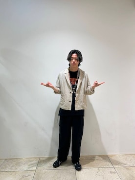 「ジャケット」｜「アイテム（その他アウター）」を使った、0706okamutsukingさん（メンズ・183cm）の夏コーディネート