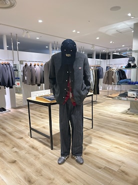 「アイテム（ノーカラージャケット）」を使った、0706okamutsukingさん（メンズ・183cm）の秋コーディネート