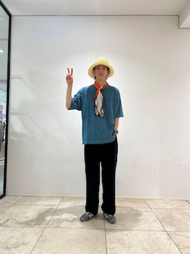 「アイテム（バンダナ/スカーフ）」を使った、0706okamutsukingさん（メンズ・183cm）の夏コーディネート