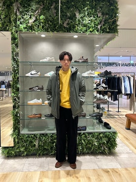 「アイテム（ダウンジャケット/コート）」を使った、0706okamutsukingさん（メンズ・183cm）の秋コーディネート