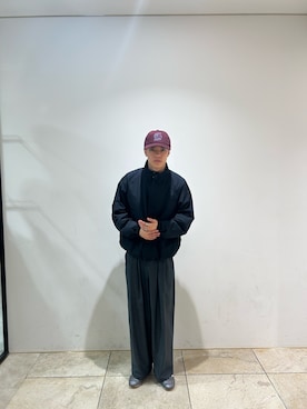 「アイテム（キャップ）」を使った、0706okamutsukingさん（メンズ・183cm）の秋コーディネート