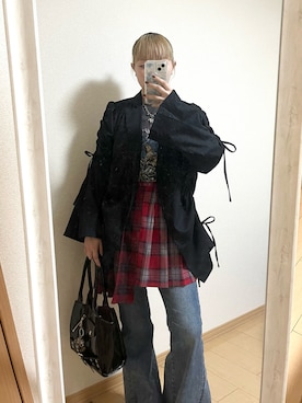 「jouetie（ジュエティ）のアイテム（デニムパンツ）」を使った、mao さん（レディース・156cm）の秋コーディネート