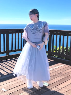 「RAGEBLUE（レイジブルー）のアイテム」を使った、mao さん（レディース・156cm）の夏コーディネート