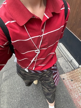 「アイテム（ポロシャツ）」を使った、Timmnさん（メンズ・161cm）の夏コーディネート