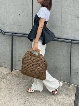 「GRL（グレイル）のアイテム（チューブトップ）」を使った、shihomiiiさん（レディース・163cm）の夏コーディネート