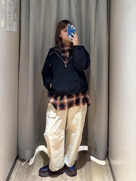 「ITEMS URBANRESEARCH（アイテムズ アーバンリサーチ）のアノラックフーディーブルゾン（ブルゾン、ブラック系）」を使った、ricoさん（レディース・157cm）の春コーディネート