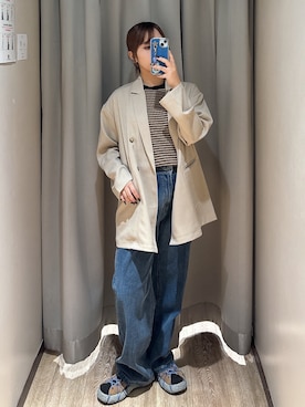 「ITEMS URBANRESEARCH（アイテムズ アーバンリサーチ）のアイテム（ニット/セーター）」を使った、ricoさん（レディース・157cm）の春コーディネート