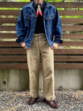 「アイテム（モカシン/デッキシューズ）」を使った、Rockyさん（メンズ・172cm）の春コーディネート
