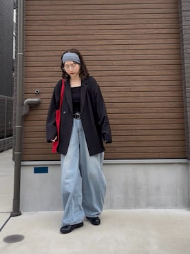 「アイテム（ヘアバンド）」を使った、osuzuさん（レディース・154cm）の秋コーディネート