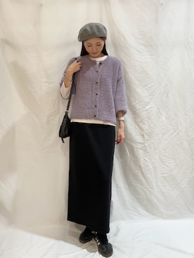 「アイテム（ハンチング/ベレー帽）」を使った、aoiさん（レディース・162cm）の秋コーディネート
