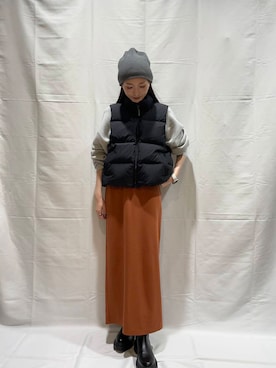 「アイテム（ダウンベスト）」を使った、aoiさん（レディース・161cm）の秋コーディネート