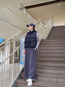 「アイテム（ダウンベスト）」を使った、aoiさん（レディース・161cm）の秋コーディネート