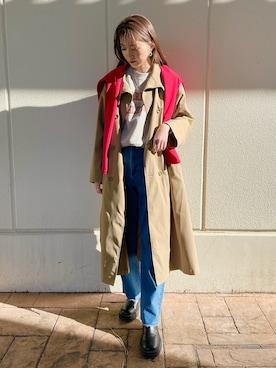 「ITEMS URBANRESEARCH（アイテムズ アーバンリサーチ）のアイテム（トレンチコート）」を使った、aoiさん（レディース・162cm）の冬コーディネート