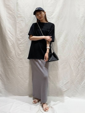 「初夏のお出かけコーデ」｜「アイテム（アクセサリー）」を使った、aoiさん（レディース・161cm）の夏コーディネート