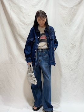 「アイテム（デニムジャケット）」を使った、aoiさん（レディース・162cm）の夏コーディネート