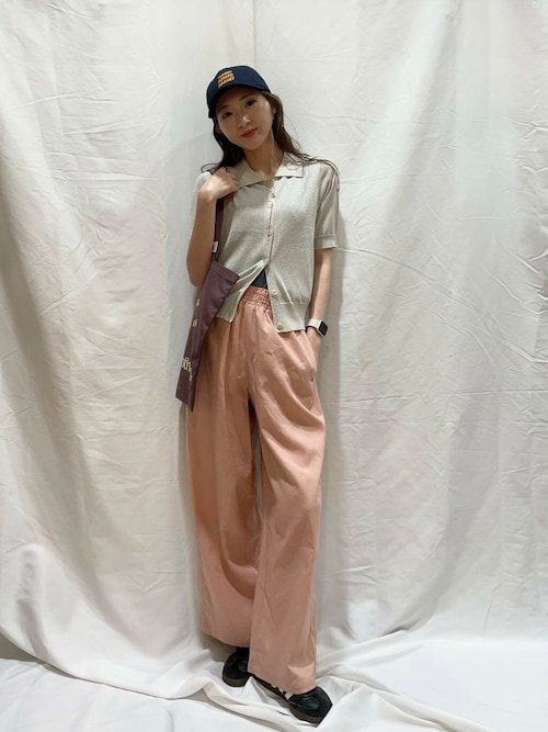 リネンレーヨンシャーリングパンツ