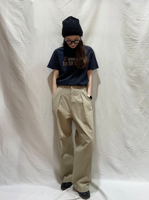 コットンタックワイドパンツ