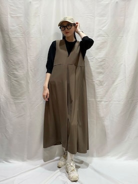 「ブーツコーデ」｜「アイテム（ワンピース/ドレス）」を使った、aoiさん（レディース・161cm）の春コーディネート