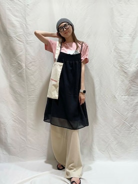 「アイテム（チュニック）」を使った、aoiさん（レディース・161cm）の夏コーディネート