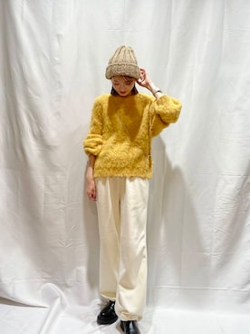 「ITEMS URBANRESEARCH（アイテムズ アーバンリサーチ）のミックスシャギーニット（ニット/セーター）」を使った、aoiさん（レディース・161cm）の秋コーディネート