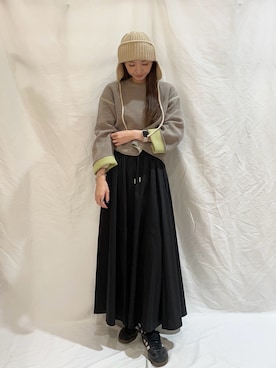 「アイテム（ニットキャップ/ビーニー）」を使った、aoiさん（レディース・162cm）の秋コーディネート