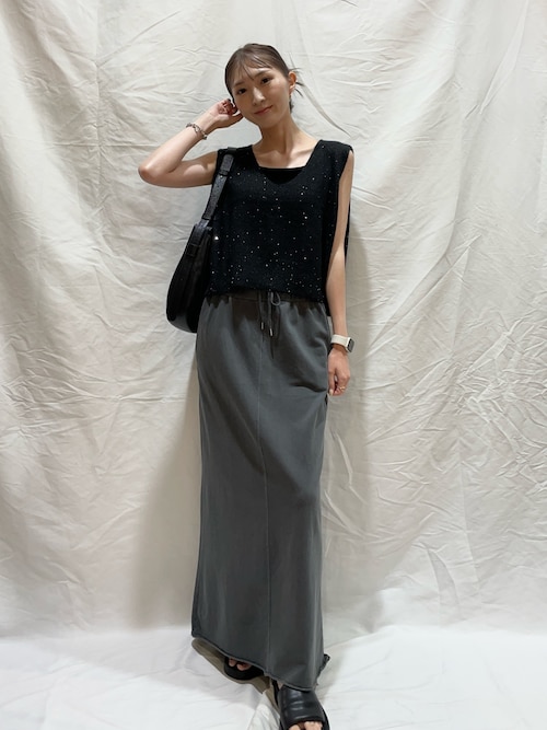 セール】スパンコールVネックニットベスト（ニット/セーター）｜ITEMS