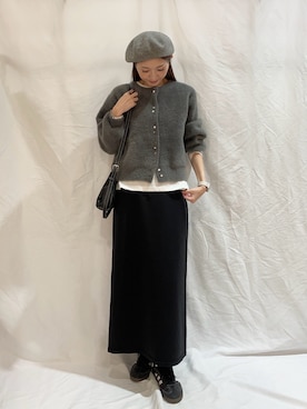 「アイテム（ハンチング/ベレー帽）」を使った、aoiさん（レディース・162cm）の秋コーディネート
