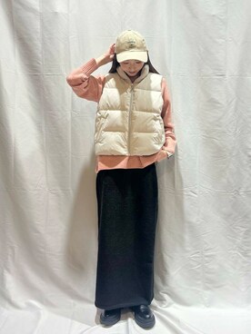 「アイテム（ダウンベスト）」を使った、aoiさん（レディース・161cm）の秋コーディネート