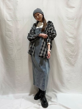 「ブーツコーデ」｜「アイテム（ワンピース/ドレス）」を使った、aoiさん（レディース・161cm）の冬コーディネート