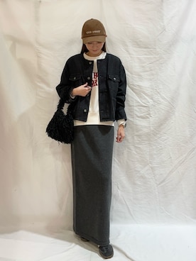 「秋服コーデ」｜「アイテム（デニムジャケット）」を使った、aoiさん（レディース・162cm）の秋コーディネート